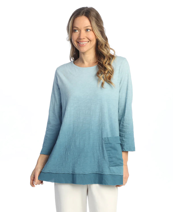 Jess & Jane "Dip" Tie-Dye Mineral Washed Double Gauze Boxy Top - M94-2012