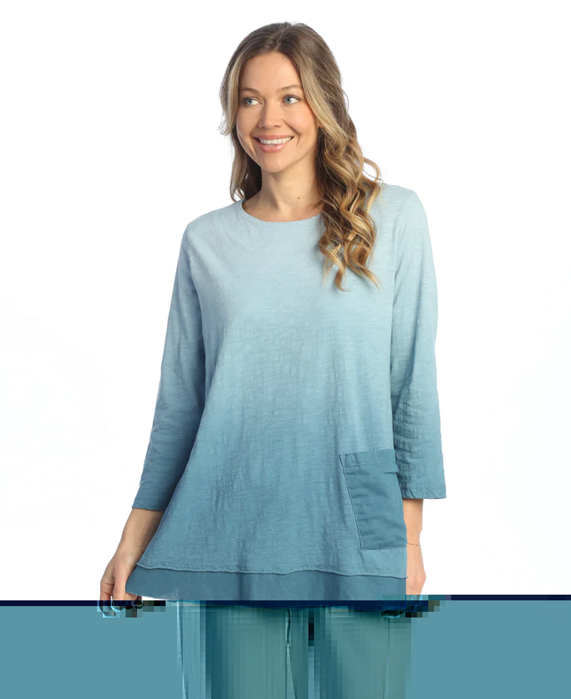 Jess & Jane "Dip" Tie-Dye Mineral Washed Double Gauze Boxy Top - M94-2012