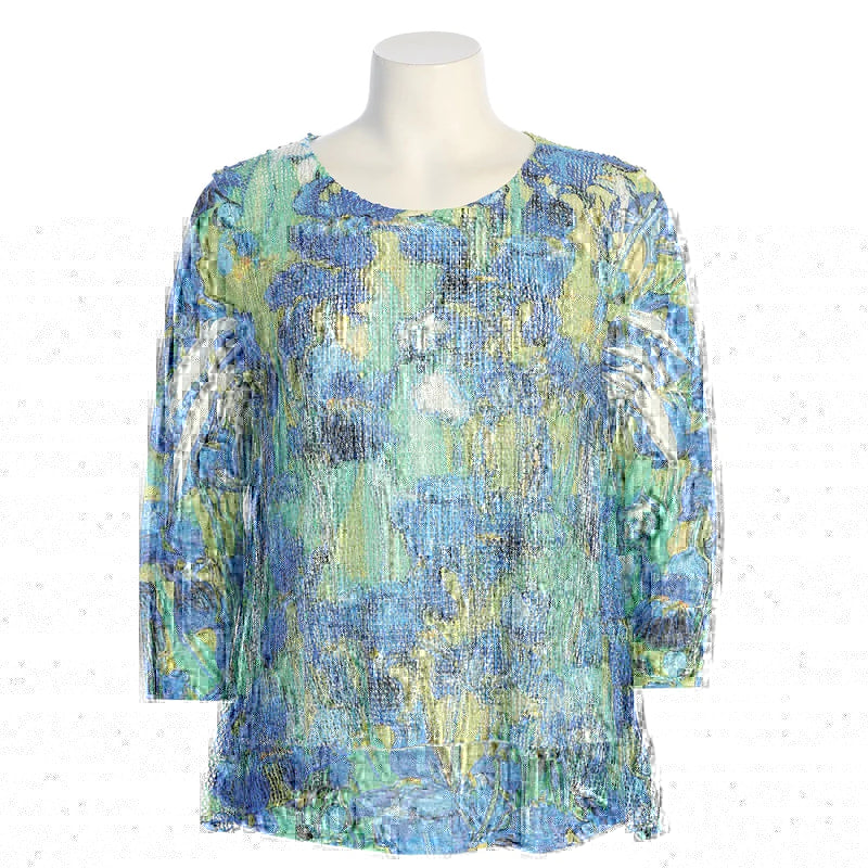 Jess & Jane “Irises” Boucle Mesh Tunic Top - BC4-1724