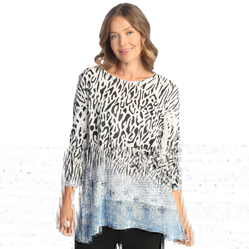 Jess & Jane "Panthera" Animal Print Chiffon Hem Tunic Top - 63-1792