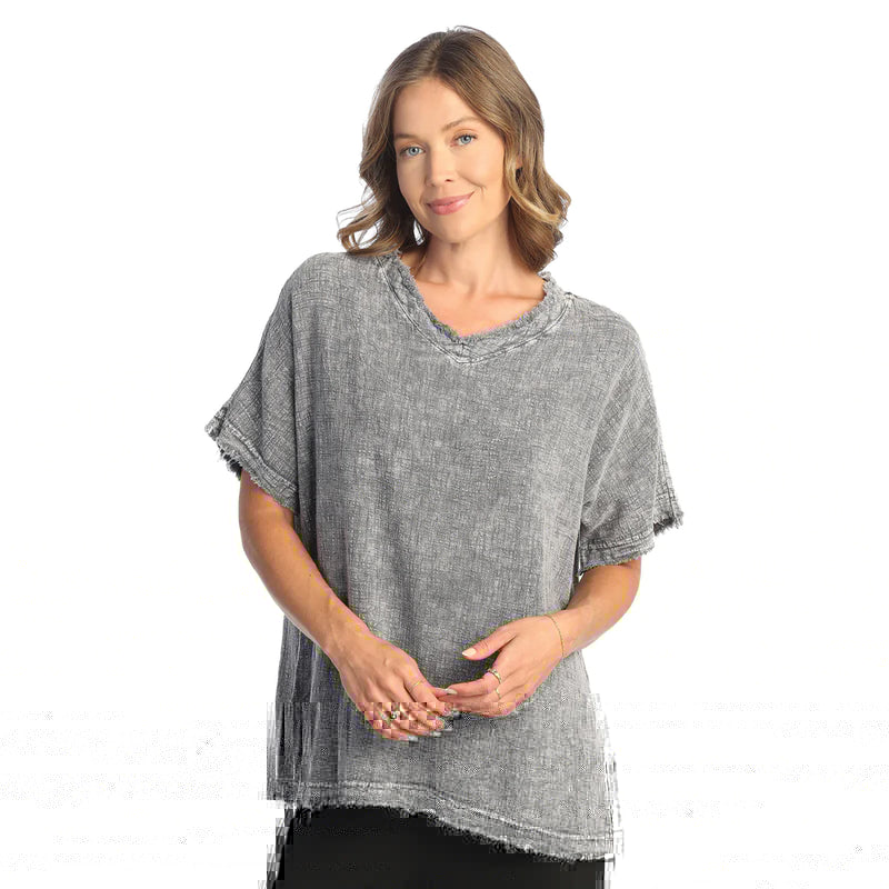 Jess & Jane Solid Mineral Washed Gauze Top - M92