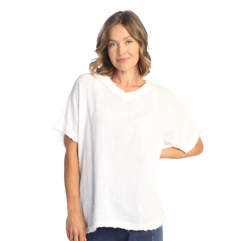 Jess & Jane Solid Mineral Washed Gauze Top - M92